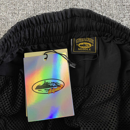 Pantalon Corteiz Sriped Litework Negro