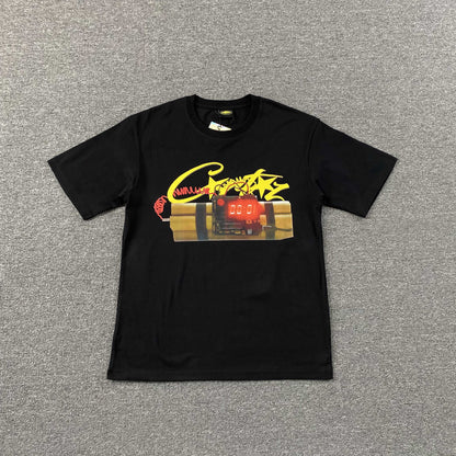 Remera Corteiz Timebomb Negra