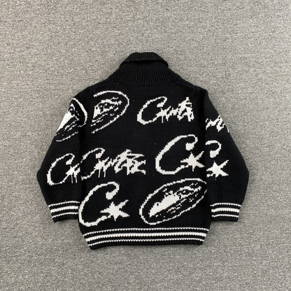 Campera Corteiz VVS Jacquard Knit Negra