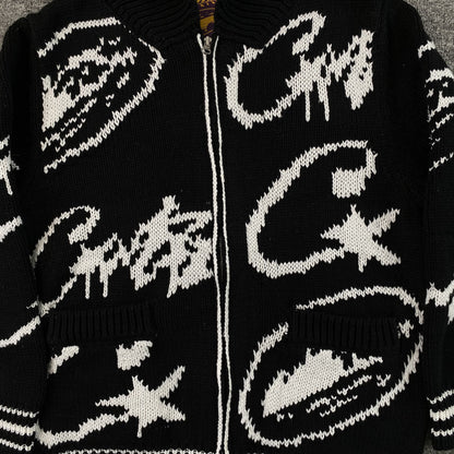 Campera Corteiz VVS Jacquard Knit Negra