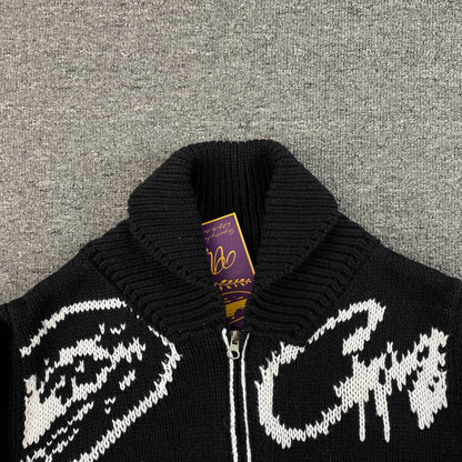 Campera Corteiz VVS Jacquard Knit Negra