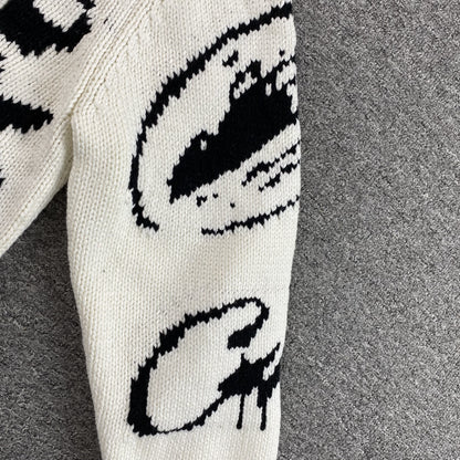 Campera Corteiz VVS Jacquard Knit Blanca