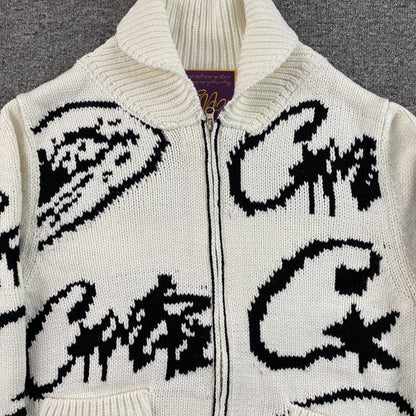 Campera Corteiz VVS Jacquard Knit Blanca