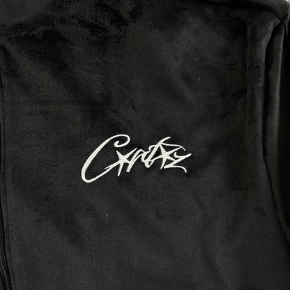 Campera Corteiz VVS Velour Negra