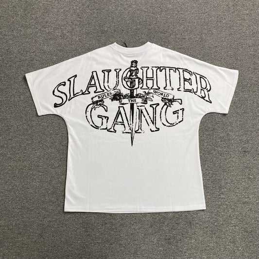 Remera Corteiz x Slaughter Gang 21 Savage Blanca