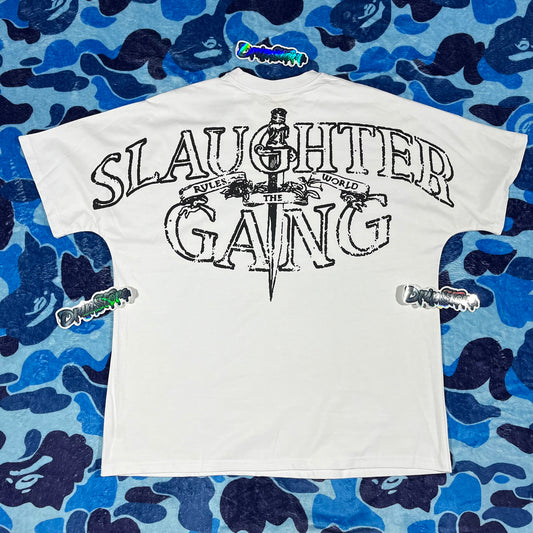 Remera Corteiz x Slaughter Gang 21 Savage Blanca