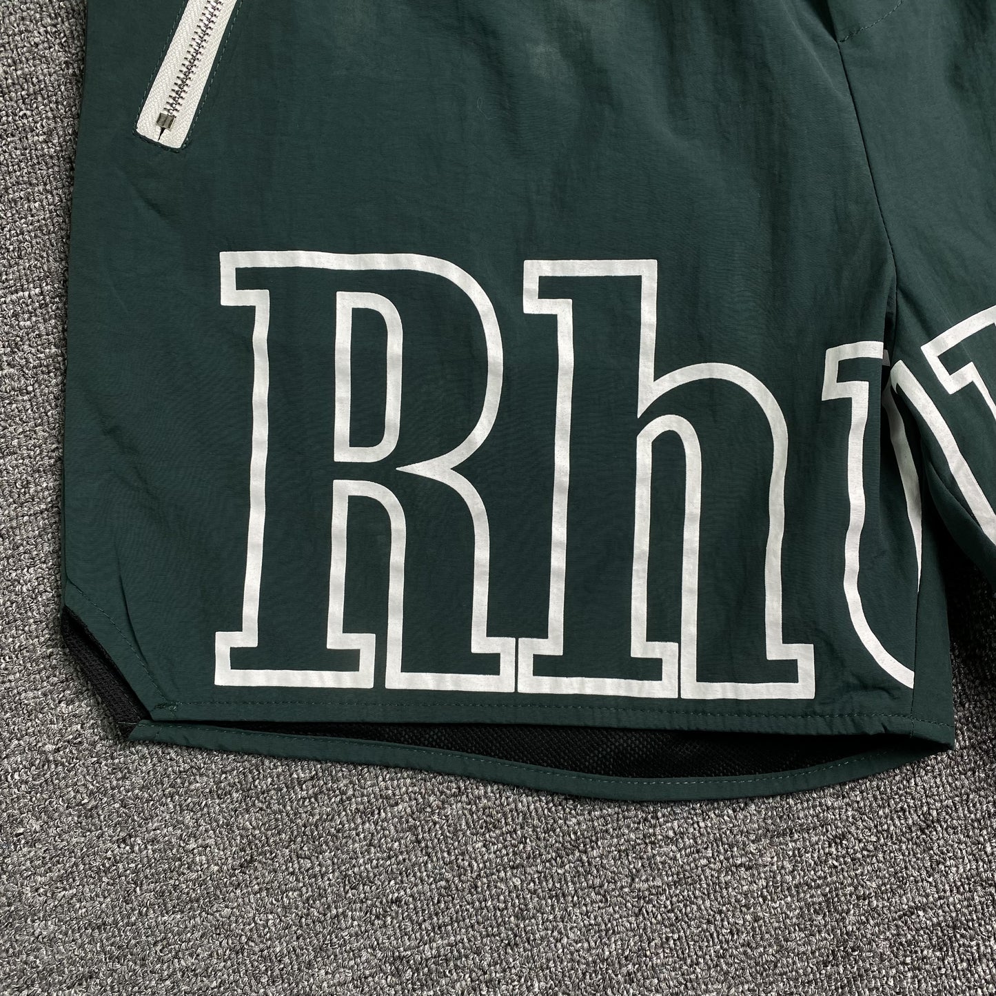 RHUDE RH LOGO SHORTS GREEN