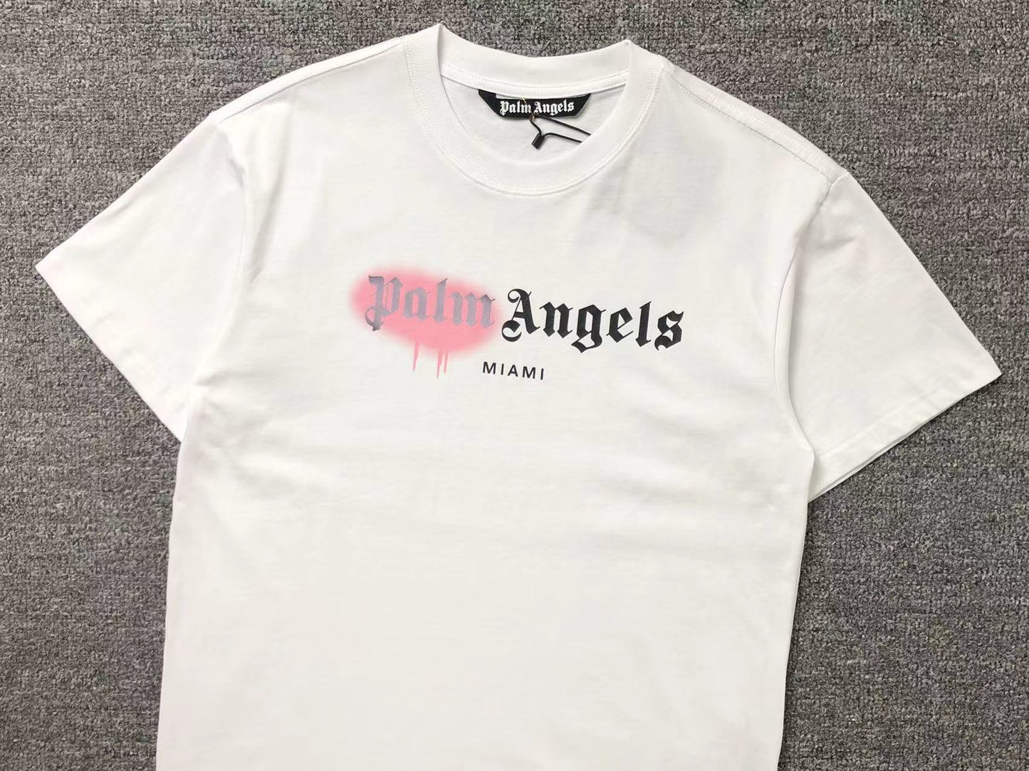 PALM ANGELS MIAMI SPRAYED TEE WHITE