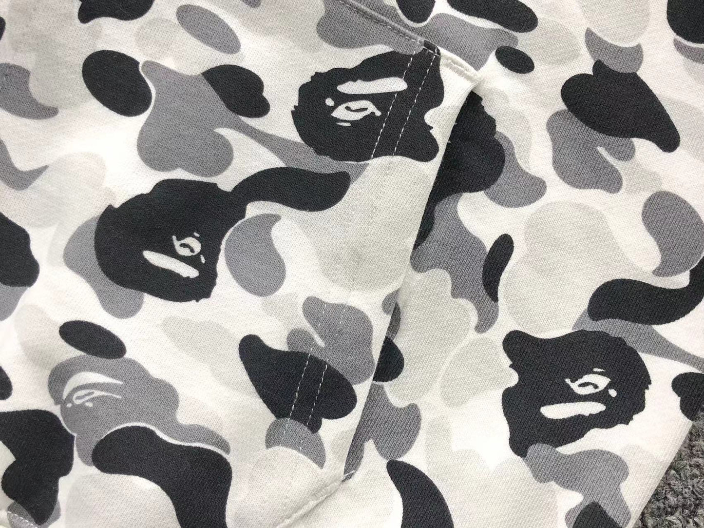 BAPE ABC CAMO DOUBLE SHARK FULL ZIP HOODIE GREY