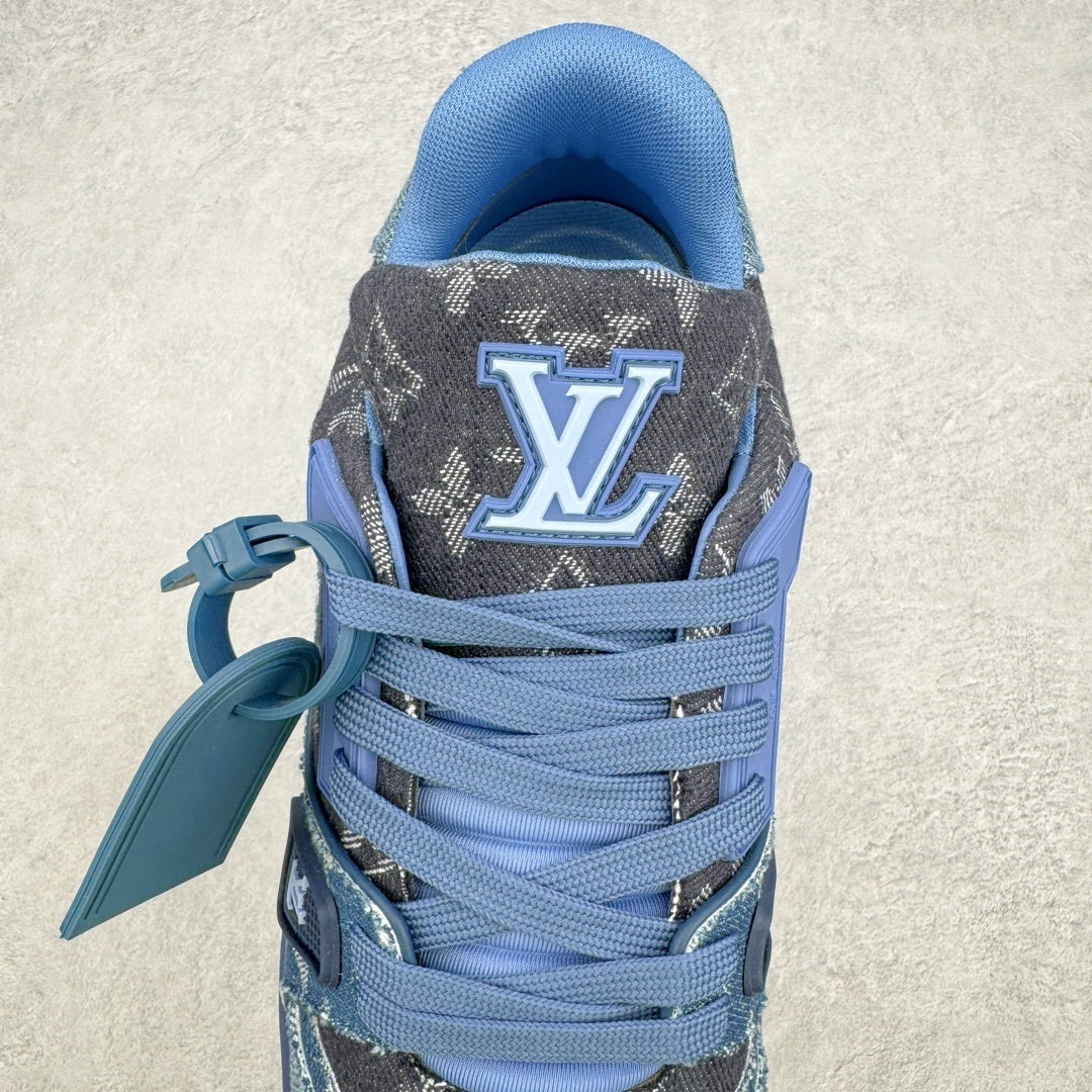 Louis Vuitton Trainer Sneaker Patchwork Monogram Denim Azul