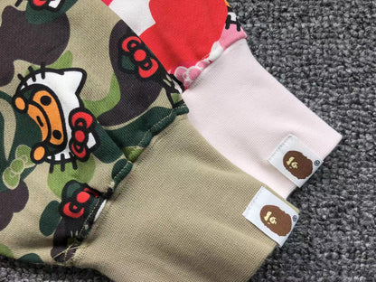 BAPE ABC CAMO HELLO KITTY SHARK FULL ZIP HOODIE GREEN