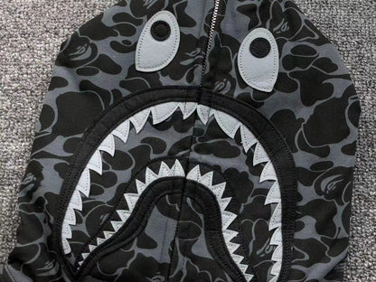 BAPE X DOVER STREET MARKET SPECIAL CAMO SHARK FULL ZIP HOODIE