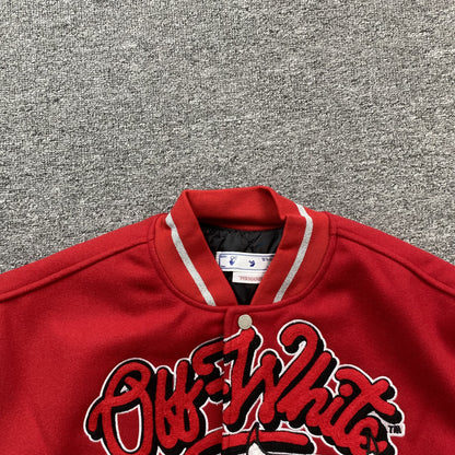 OFF WHITE CHICAGO BULLS VARSITY JACKET RED