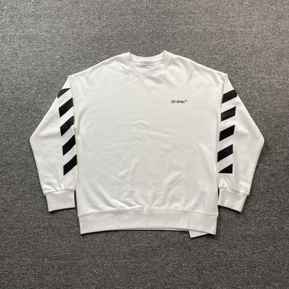 OFF WHITE DIAG HELVETICA CREWNECK WHITE