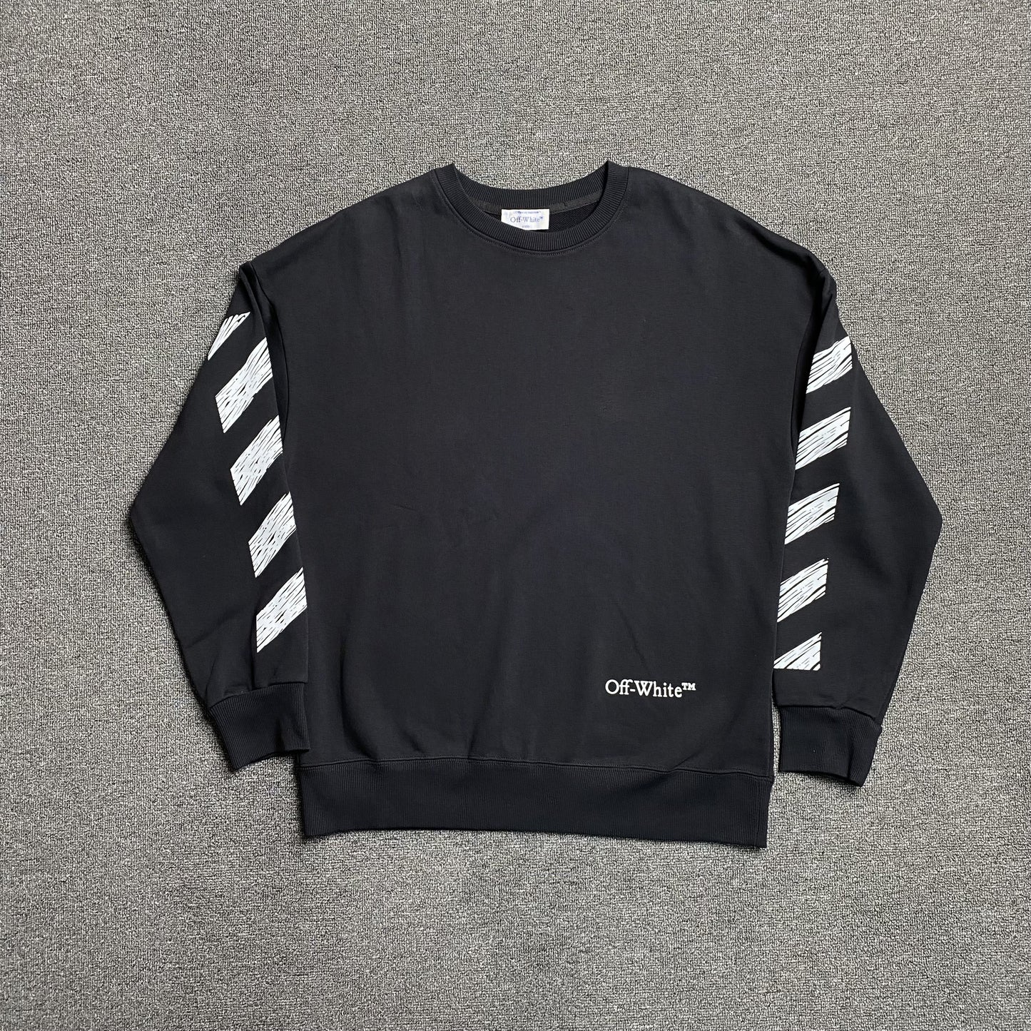 OFF WHITE SCRIBBLE DIAG CREWNECK BLACK