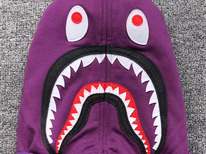 BAPE COLOR CAMO SHARK WIDE FULL ZIP DOUBLE HOODIE PURPLE