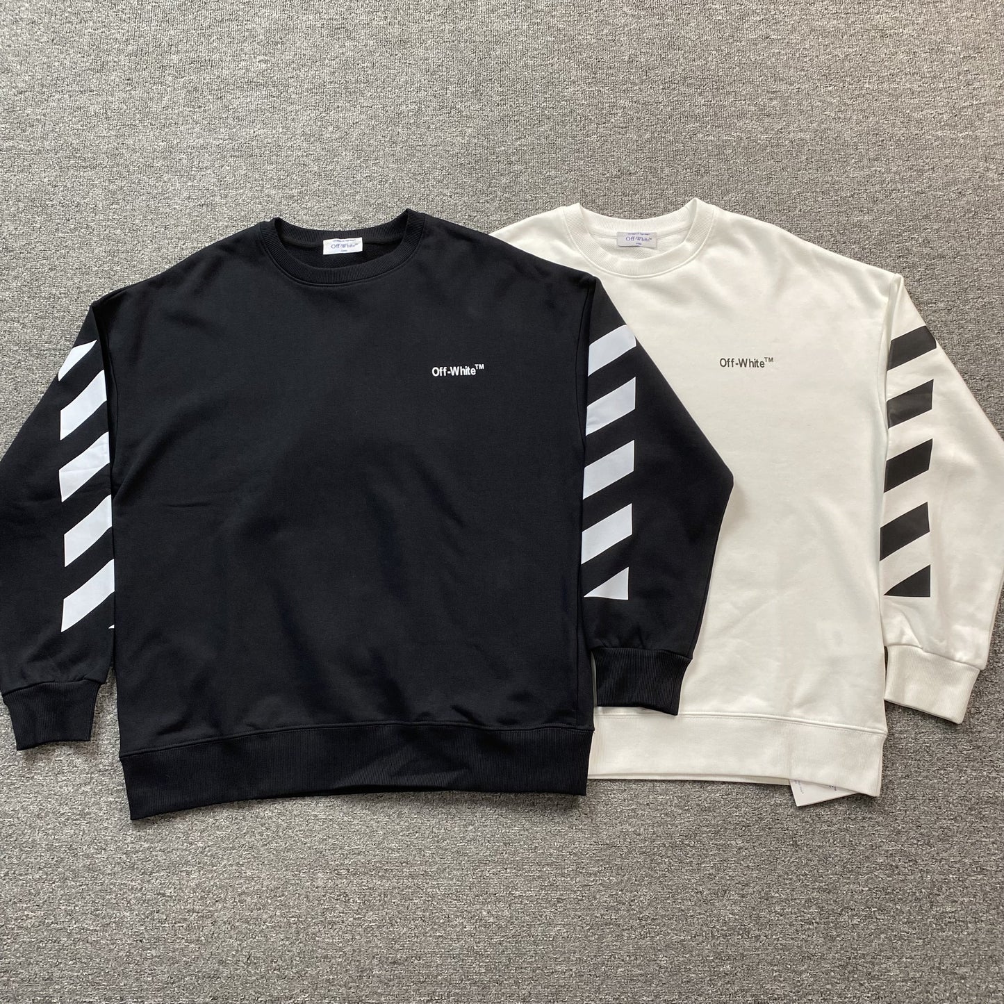 OFF WHITE DIAG HELVETICA CREWNECK WHITE