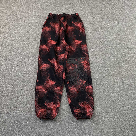 Pantalón Sp5der Plaid Splatt Rojo
