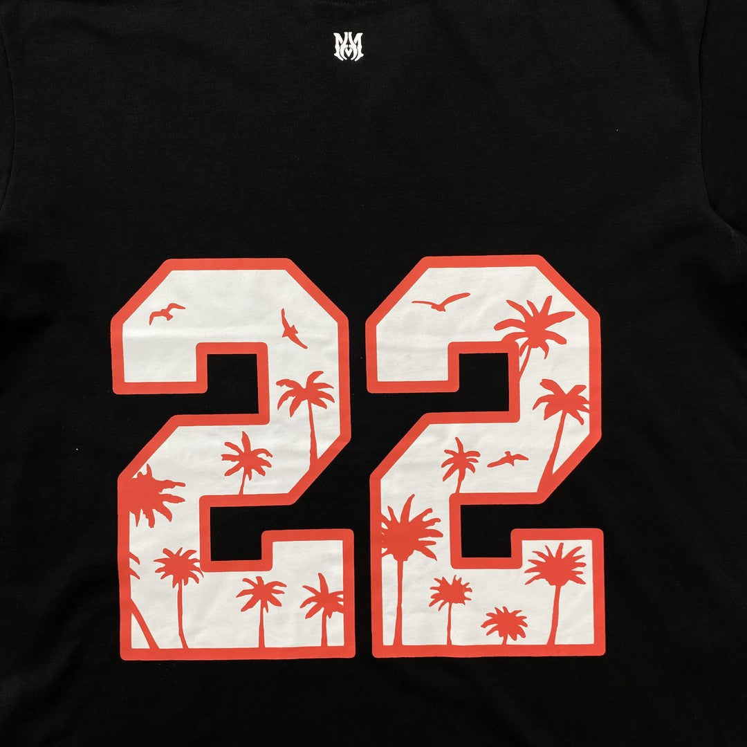 AMIRI 22 FOOTBALL JERSEY TEE BLACK