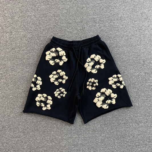 denim-tears-x-cpfm-cactus-tears-wreath-shorts-black-Drip Store Argentina