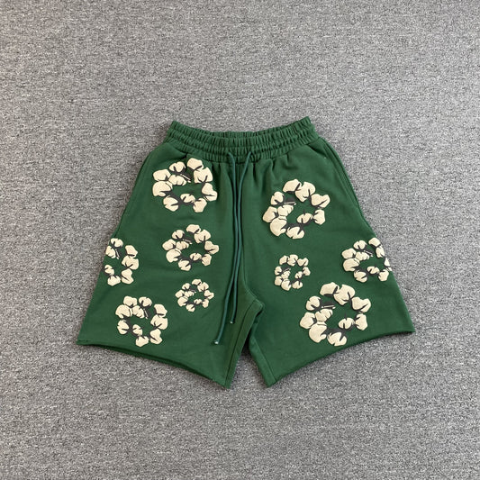 denim-tears-x-cpfm-cactus-tears-wreath-shorts-green-Drip Store Argentina