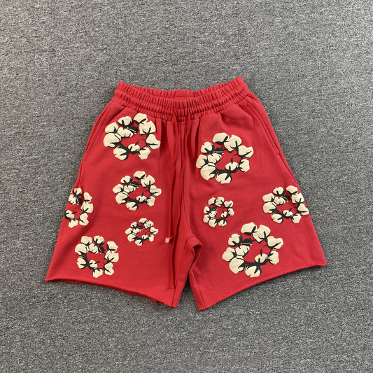 denim-tears-x-cpfm-cactus-tears-wreath-shorts-red-Drip Store Argentina
