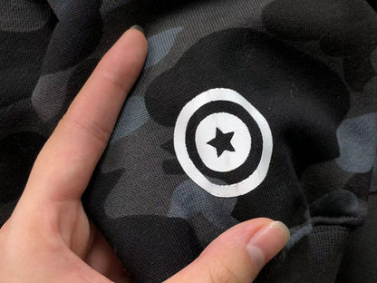 BAPE COLOR CAMO SHARK FULL ZIP HOODIE BLACK