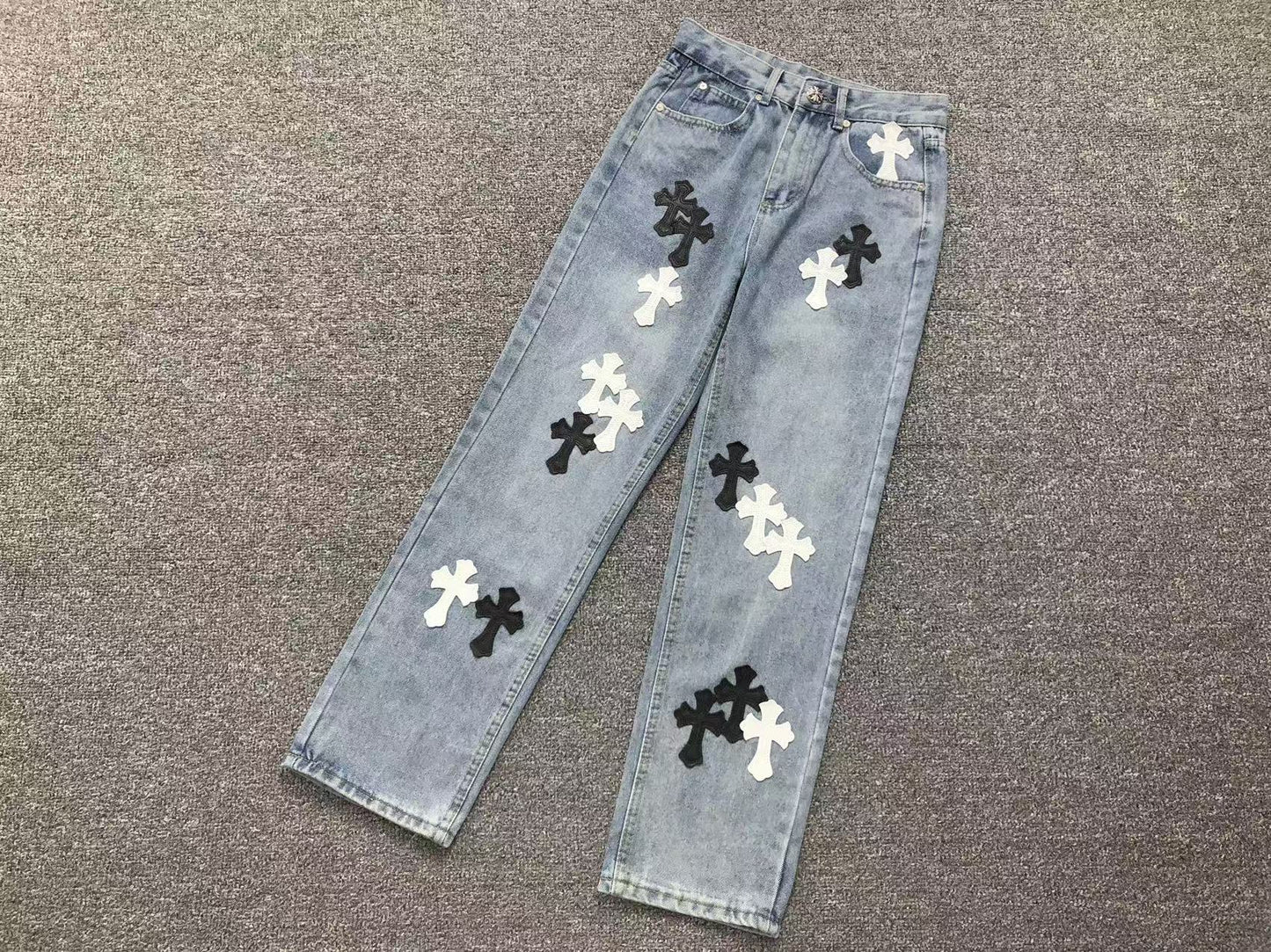 Chrome Hearts Cross Patch Pantalon Jeans Azul