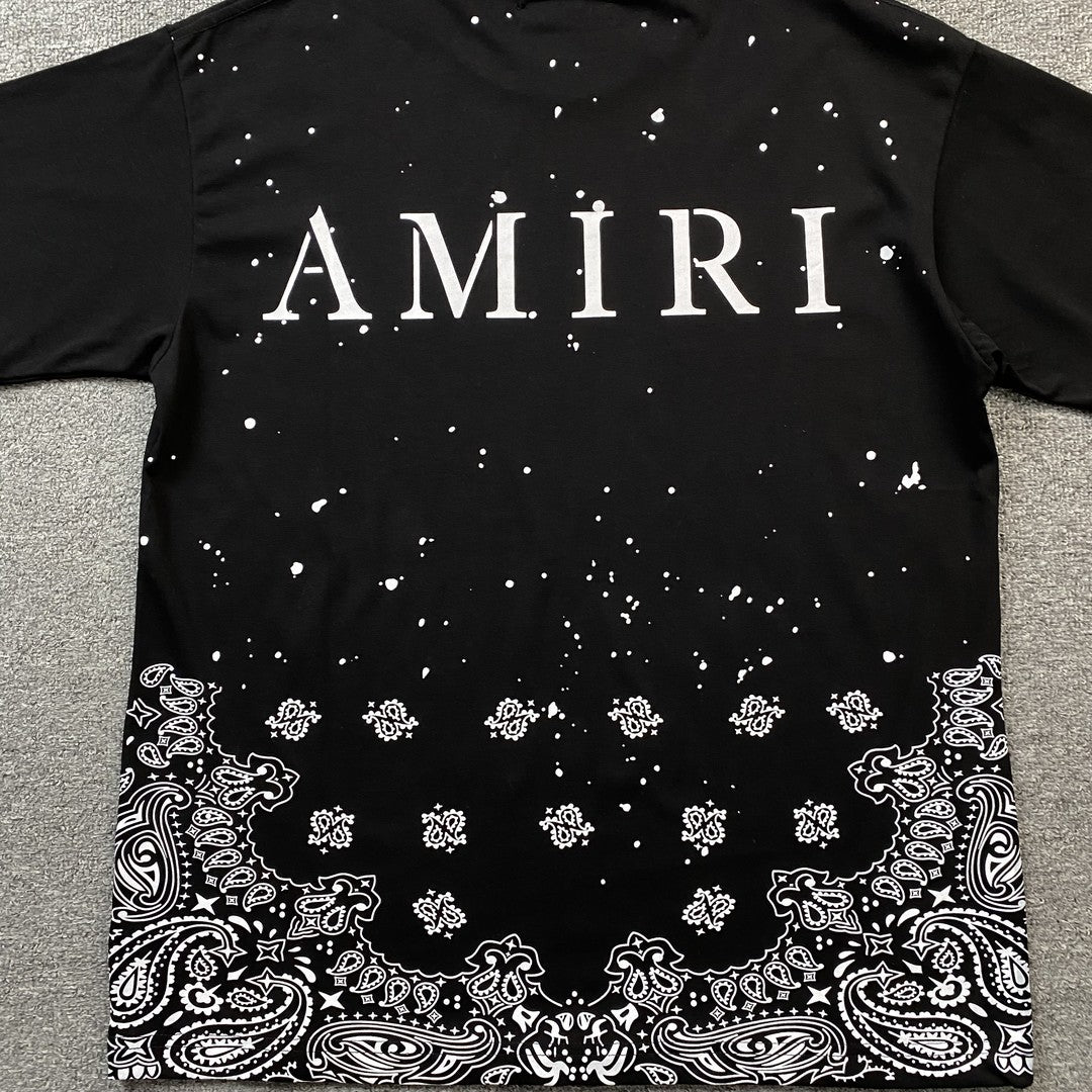 AMIRI BANDANA BLEACH MA TEE BLACK