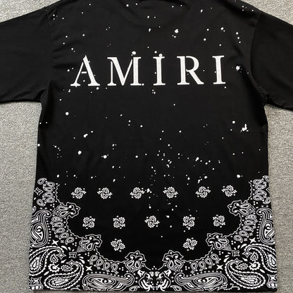 AMIRI BANDANA BLEACH MA TEE BLACK