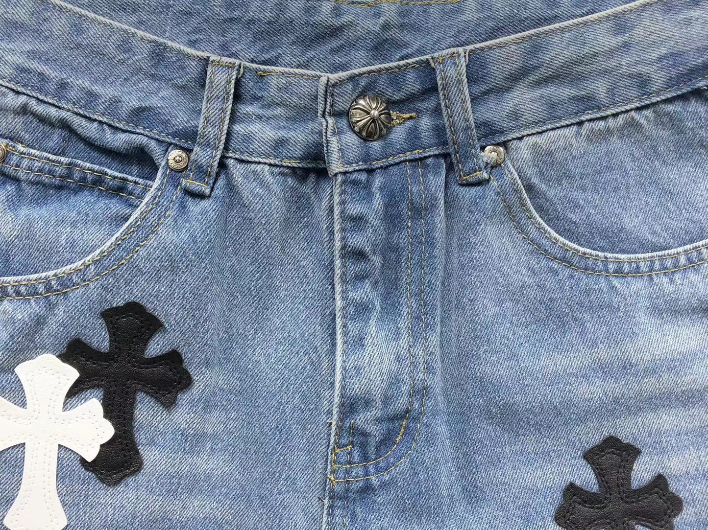 Chrome Hearts Cross Patch Pantalon Jeans Azul