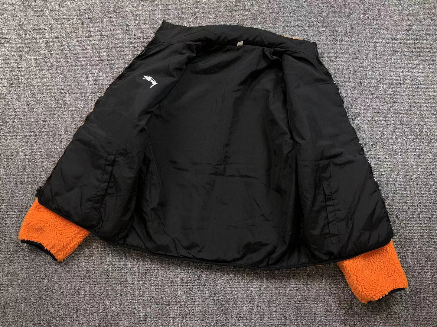 STUSSY 8 BALL SHERPA REVERSIBLE JACKET ORANGE