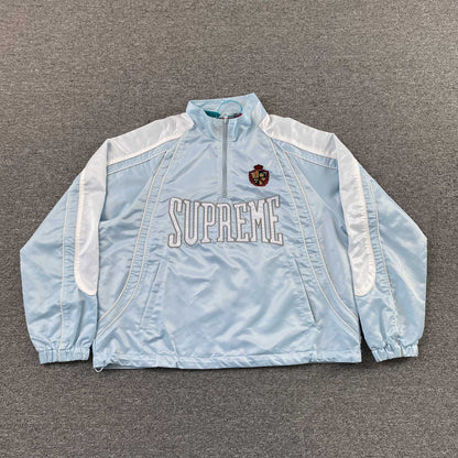 Campera Supreme Satin Piping Pullover Celeste