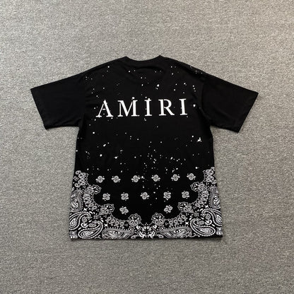 AMIRI BANDANA BLEACH MA TEE BLACK