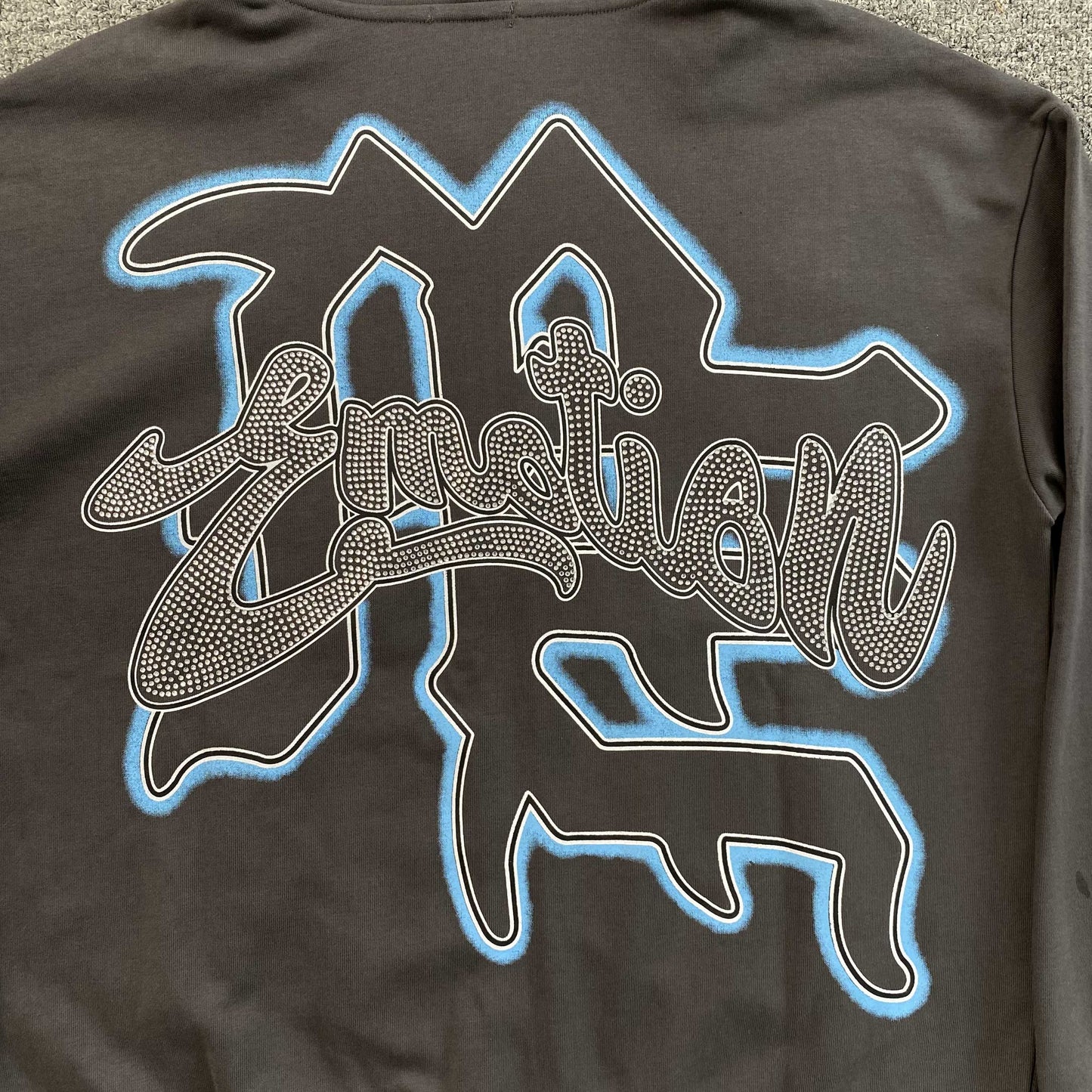 Campera Mixed Emotion Rhinestone Gris