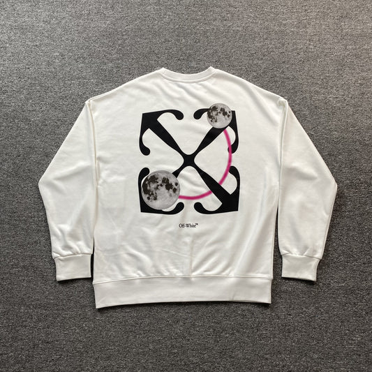 OFF WHITE DOUBLE MOON ARROW CREWNECK WHITE