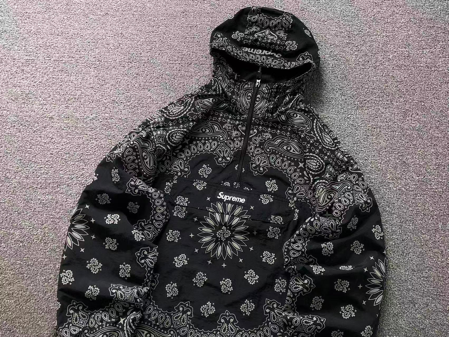 Campera Supreme Reflective Bandana Anorak Negra