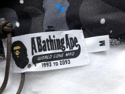 BAPE SPACE CAMO SHARK FULL ZIP HOODIE BLACK