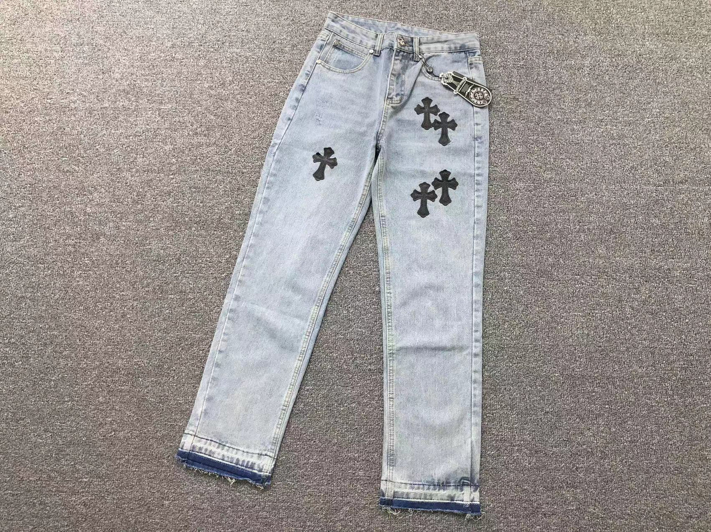 Chrome Hearts Cross Patch Pantalon Jeans Azul