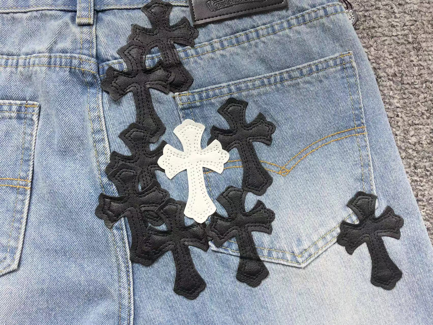 Chrome Hearts Cross Patch Pantalon Jeans Azul