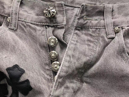 Chrome Hearts Cross Patch Pantalon Jeans Gris