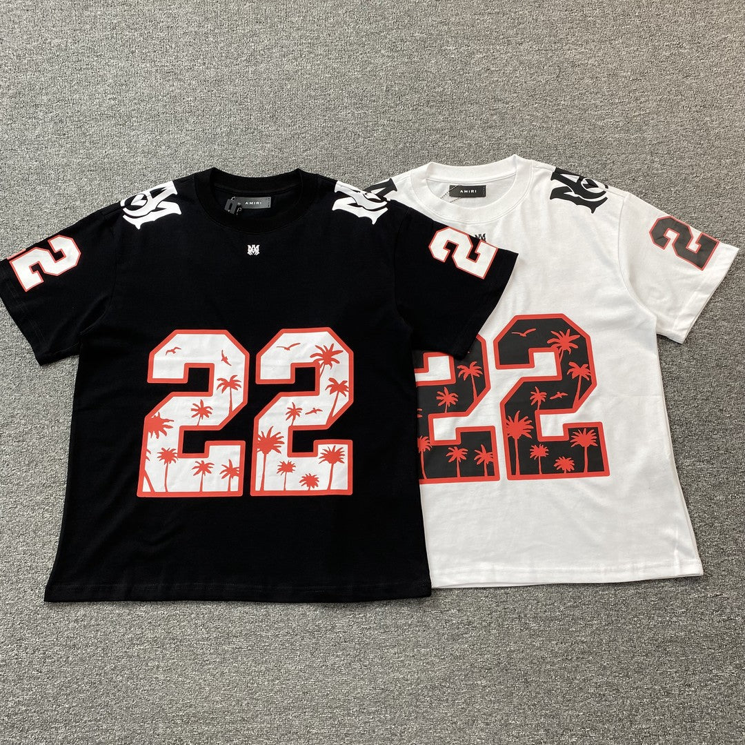 AMIRI 22 FOOTBALL JERSEY TEE BLACK