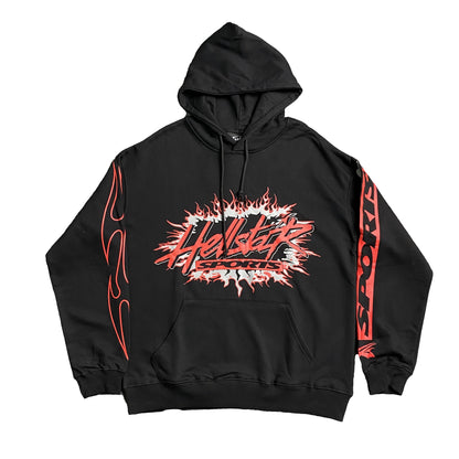 HELLSTAR SPORTS FUTURE FLAME HOODIE BLACK