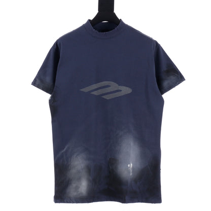 BALENCIAGA 3B STENCIL T-SHIRT BLUE