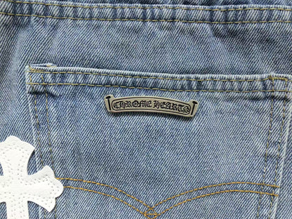 Chrome Hearts Cross Patch Pantalon Jeans Azul