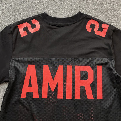 AMIRI 22 FOOTBALL JERSEY TEE BLACK