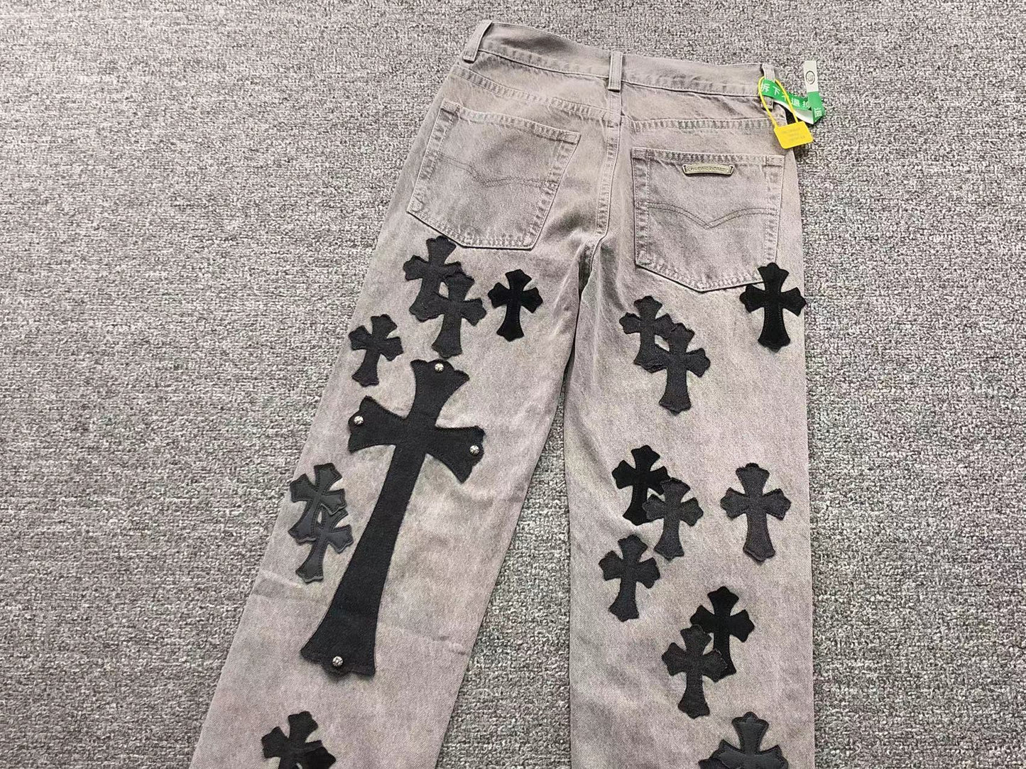 Chrome Hearts Cross Patch Pantalon Jeans Gris