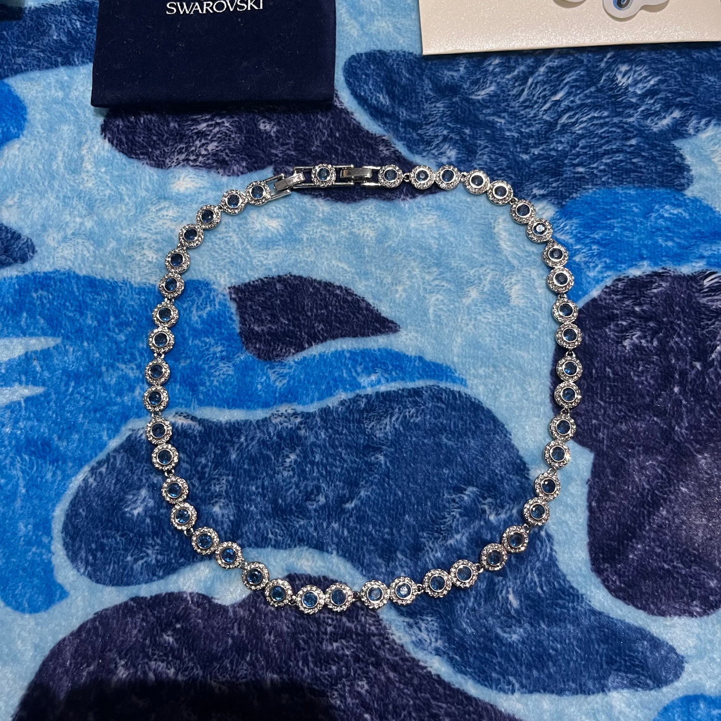 Gargantilla Swarovski Angelic Plateado Azul