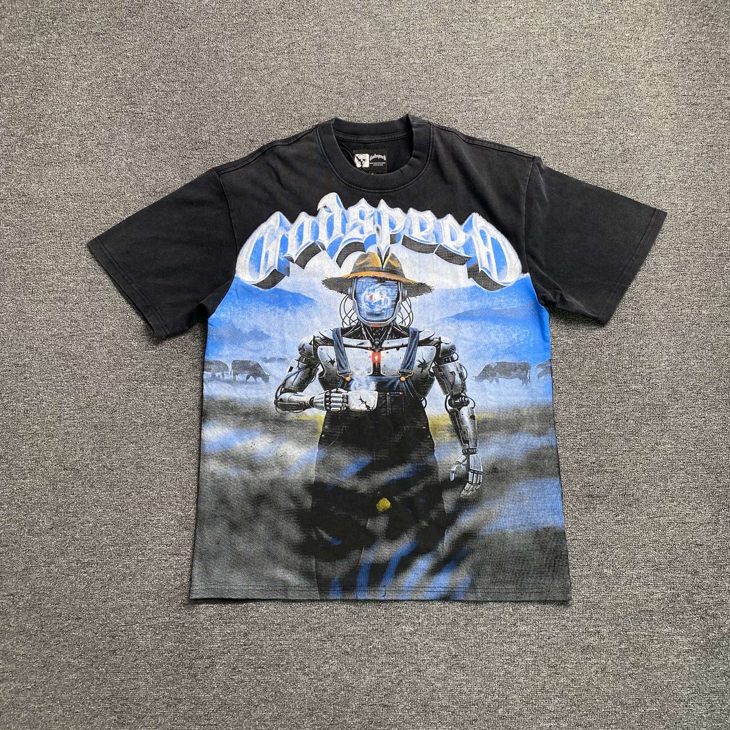 Remera Godspeed Aura Farm Negra