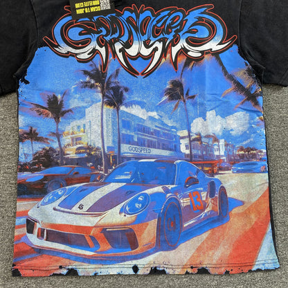 Remera Godspeed Car Meet Miami Negra